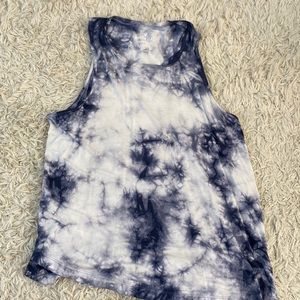 Blue tie dye tank top